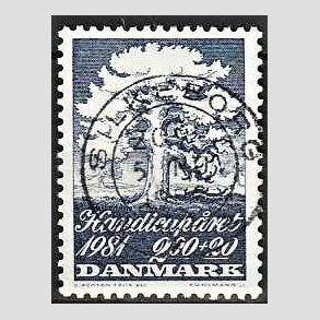 FRIMRKER DANMARK | 1981 - AFA 736 - Internationalt handicapr - 2,00 Kr. + 20 re bl - Lux Stemplet