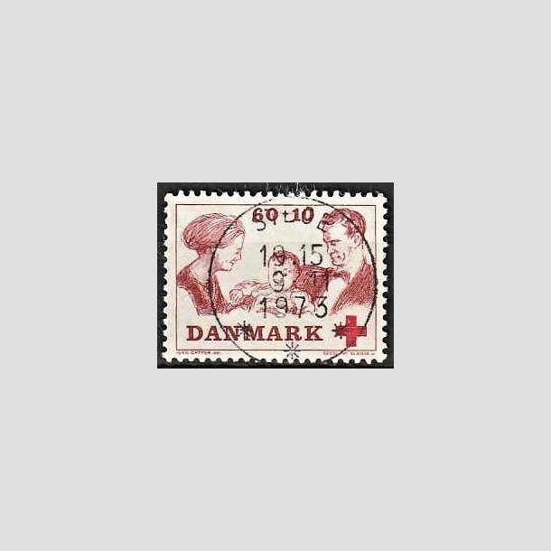 FRIMRKER DANMARK | 1969 - AFA 492 - Dansk Rde Kors velgrendhed - 60 + 10 re brunrd/rd - Pragt Stemplet