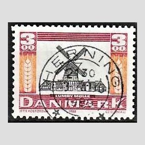 FRIM�RKER DANMARK | 1988 - AFA 919 - Gamle m�ller - 3,00 Kr. r�d/orange/sort - Pragt Stemplet