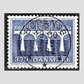 FRIM�RKER DANMARK | 1984 - AFA 804 - Europam�rker - 3,70 Kr. bl� - Pragt Stemplet Bogense