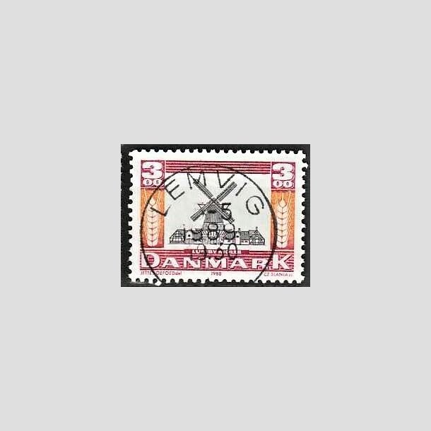 FRIMRKER DANMARK | 1988 - AFA 919 - Gamle mller - 3,00 Kr. rd/orange/sort - Pragt Stemplet