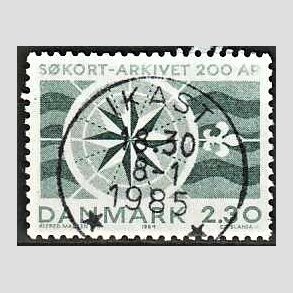FRIM�RKER DANMARK | 1984 - AFA 799 - S�kortarkivet 200 �r - 2,30 Kr. gr�n - Lux Stemplet