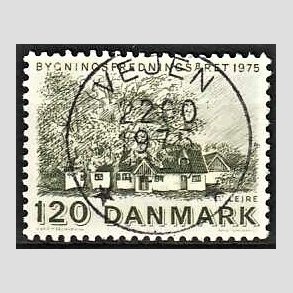 FRIM�RKER DANMARK | 1975 - AFA 592 - Bygningsfredning - 120 �re gr�n - Pragt Stemplet Vejen