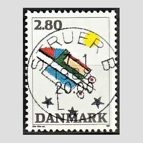 FRIM�RKER DANMARK | 1987 - AFA 891 - Kunst - 2,80 Kr. flerfarvet - Pragt Stemplet