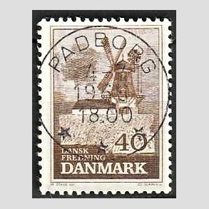 FRIM�RKER DANMARK | 1965 - AFA 440 - Fredning - 40 �re brun - Pragt Stemplet Padborg