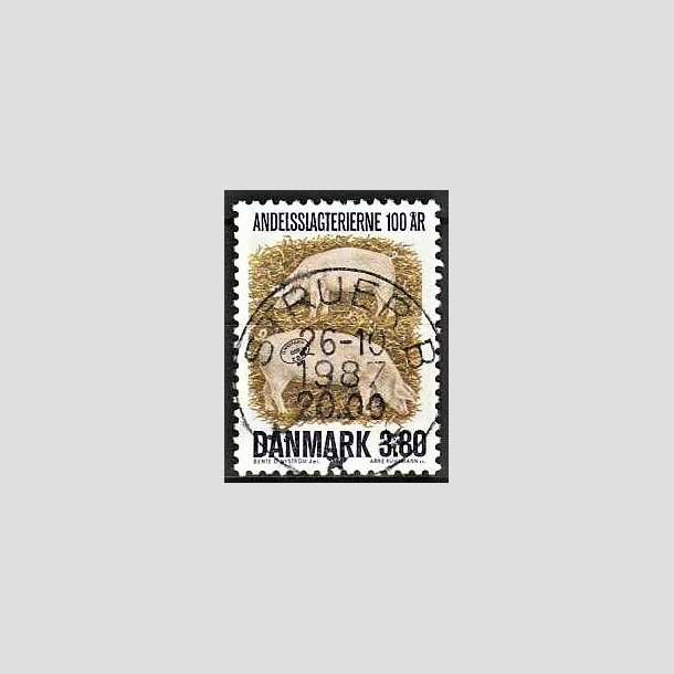 FRIMRKER DANMARK | 1987 - AFA 886 - Danske Andelsslagterier 100 r - 3,80 Kr. flerfarvet - Pragt Stemplet