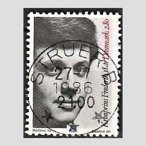 FRIM�RKER DANMARK | 1986 - AFA 858 - Kronprins Frederik 18 �r - 2,80 Kr. sort/r�d - Pragt Stemplet Struer B