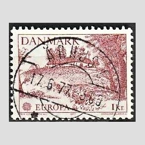 FRIM�RKER DANMARK | 1977 - AFA 635 - Europam�rker - 1,00 Kr. r�d - Pragt Stemplet