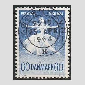 FRIM�RKER DANMARK | 1962 - AFA 406 - Ballet og musik - 60 �re bl� - Pragt Stemplet