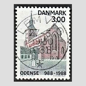 FRIM�RKER DANMARK | 1988 - AFA 906 - Odense By 1000 �r. - 3,00 Kr. flerfarvet - Pragt Stemplet