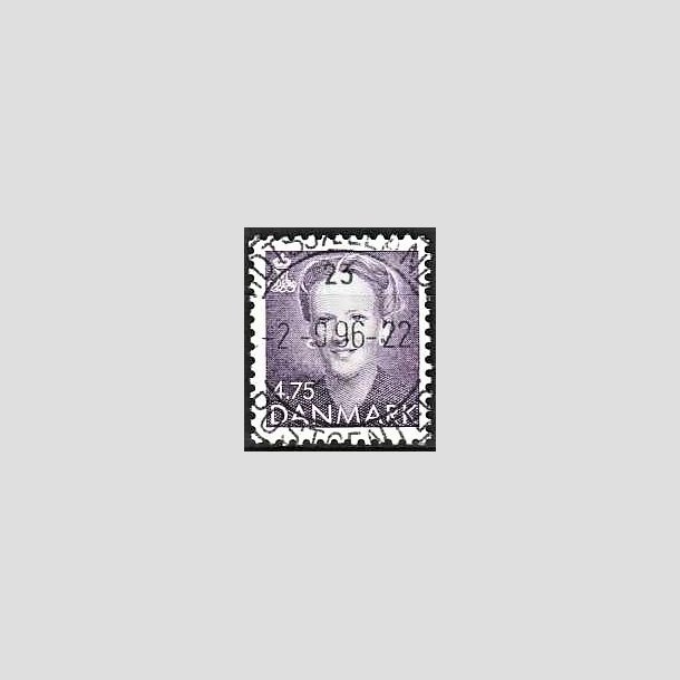 FRIMRKER DANMARK | 1992 - AFA 1018 - Dronning Margrethe - 4,75 Kr. violet - Pragt Stemplet