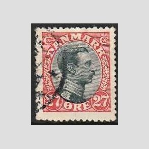 FRIMRKER DANMARK | 1918-20 - AFA 102 - Chr. X 27 re rd/sort - Stemplet