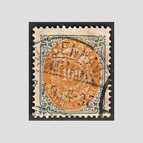 FRIM�RKER DANMARK | 1875 - AFA 31 - 100 �re gr�/gul - Stemplet 