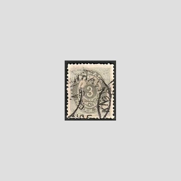 FRIMRKER DANMARK | 1875 - AFA 22by - 3 re blgr/gr - Stemplet
