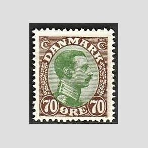 FRIMRKER DANMARK | 1918-20 - AFA 108 - Chr. X 70 re brun/grn - Ubrugt