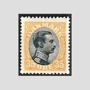 FRIMRKER DANMARK | 1918-20 - AFA 104 - Chr. X 35 re gul/sort - Ubrugt