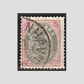 FRIM�RKER DANMARK | 1875 - AFA 28 - 20 �re r�d/gr� - Stemplet
