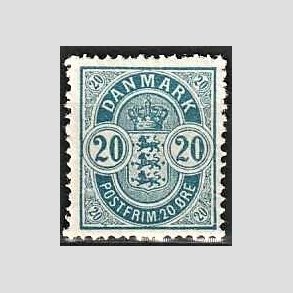 FRIM�RKER DANMARK | 1884-85 - AFA 36 - 20 �re bl� - Ubrugt