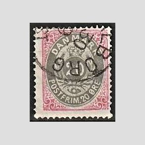 FRIM�RKER DANMARK | 1875 - AFA 28 - 20 �re r�d/gr� - Stemplet
