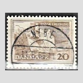 FRIM�RKER DANMARK | 1962 - AFA 411 - M�ns klint - 20 �re gr�brun - Pragt Stemplet Nibe