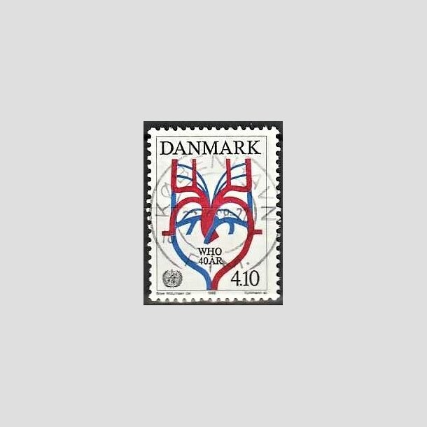 FRIMRKER DANMARK | 1988 - AFA 909 - WHO 40 r - 4,10 Kr. flerfarvet - Lux Stemplet