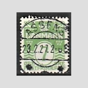FRIM�RKER DANMARK | 1926-30 - AFA 167 - B�lgelinie 7 �re lysgr�n - Lux Stemplet Assens