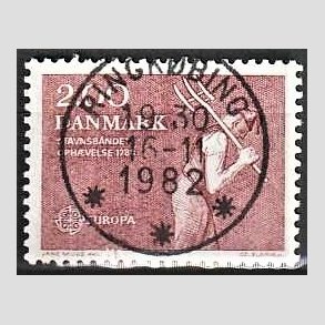 FRIM�RKER DANMARK | 1982 - AFA 747 - Europam�rker - 2,00 Kr. r�d - Pragt Stemplet Ringk�bing