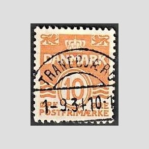 FRIM�RKER DANMARK | 1933 - AFA 202 - B�lgelinie 10 �re orange type IA - Lux Stemplet Tranebj�rg