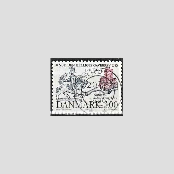 FRIMRKER DANMARK | 1985 - AFA 835 - Domkirken i Lund - 3,00 Kr. mrkbl/lilla - Pragt Stemplet