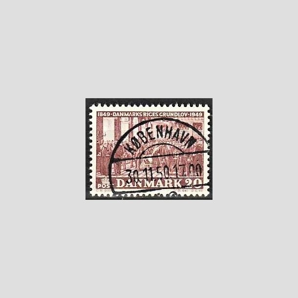 FRIMRKER DANMARK | 1949 - AFA 315 - Grundloven 100 r - 20 re rdbrun - Lux Stemplet Kbenhavn
