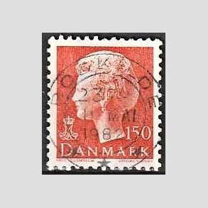 FRIMRKER DANMARK | 1981 - AFA 721 - Dronning Margrethe - 150 re orange - Pragt Stemplet