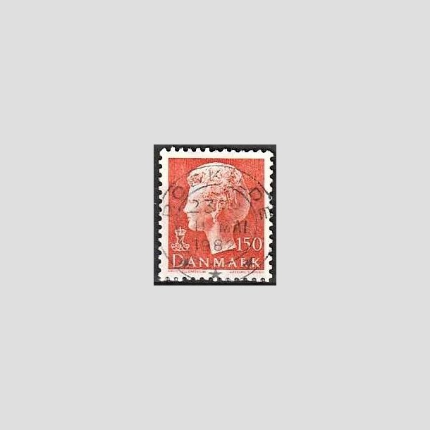 FRIMRKER DANMARK | 1981 - AFA 721 - Dronning Margrethe - 150 re orange - Pragt Stemplet