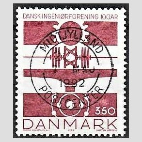 FRIM�RKER DANMARK | 1992 - AFA 1013 - Ingeni�rforeningen 100 �r. - 3,50 Kr. r�d - Lux Stemplet