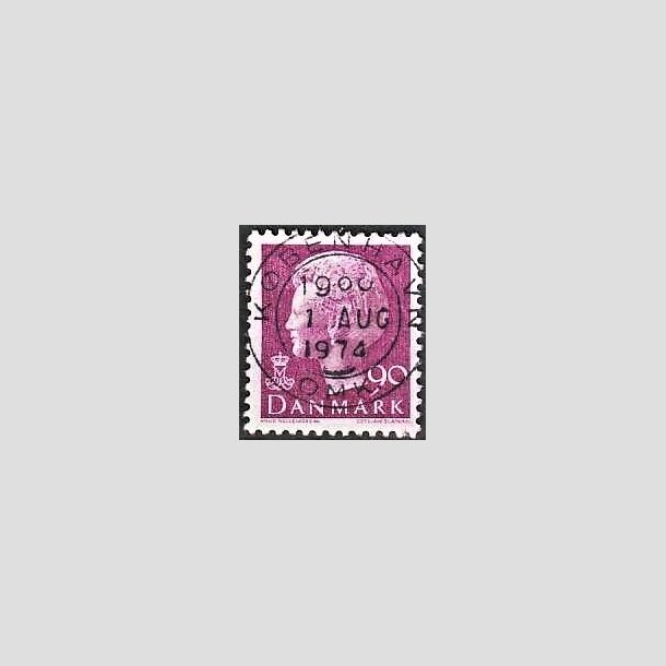 FRIMRKER DANMARK | 1974 - AFA 562 - Dronning Margrethe - 90 re violet - Pragt Stemplet