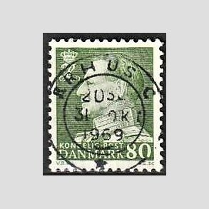 FRIMRKER DANMARK | 1967 - AFA 462F - Fr. IX 80 re grn - Lux Stemplet