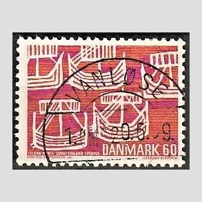 FRIM�RKER DANMARK | 1969 - AFA 478 - Foreningernes. Norden 50 �r - 60 �re r�d - Pragt Stemplet