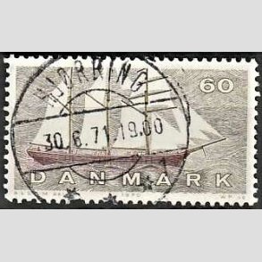 FRIM�RKER DANMARK | 1970 - AFA 505 - Dansk Skibsfart - 60 �re gr�oliv/r�dbrun - Pragt Stemplet