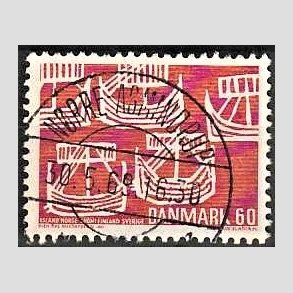 FRIM�RKER DANMARK | 1969 - AFA 478 - Foreningernes. Norden 50 �r - 60 �re r�d - Pragt Stemplet