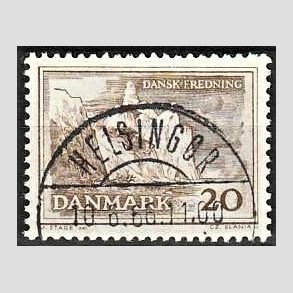 FRIM�RKER DANMARK | 1962 - AFA 411 - M�ns klint - 20 �re gr�brun - Pragt Stemplet