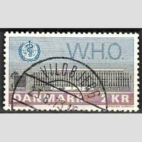 FRIM�RKER DANMARK | 1972 - AFA 533 - W.H.O - 2 Kr. bl�/r�d/gr�n - Lux Stemplet