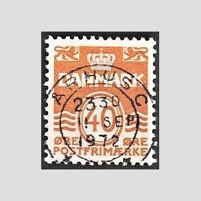 FRIM�RKER DANMARK | 1971 - AFA 514 - B�lgelinie 40 �re orange - Lux Stemplet 