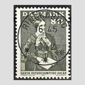 FRIM�RKER DANMARK | 1971 - AFA 509 - Dansk Kvindesamfund 100 �r - 80 �re gr�gr�n - Pragt Stemplet