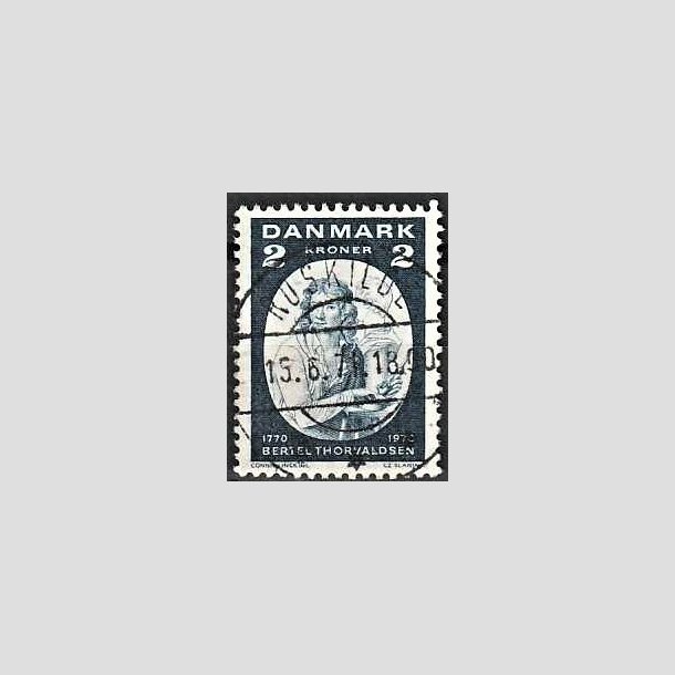 FRIMRKER DANMARK | 1970 - AFA 508 - Bertel Thorvaldsen - 2 Kr. bl - Lux Stemplet Roskilde