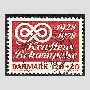 FRIMRKER DANMARK | 1978 - AFA 668 - Krftens Bekmpelse 50 r - 120 + 20 re rd - Pragt Stemplet