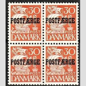 FRIMRKER DANMARK | 1940 - AFA 26 - 30 re orange i 4-blok - Ubrugt