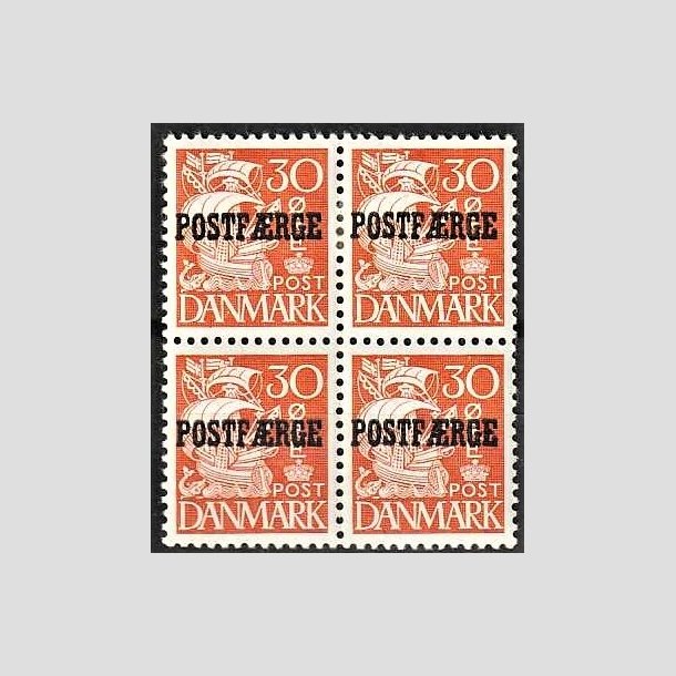 FRIMRKER DANMARK | 1940 - AFA 26 - 30 re orange i 4-blok - Ubrugt