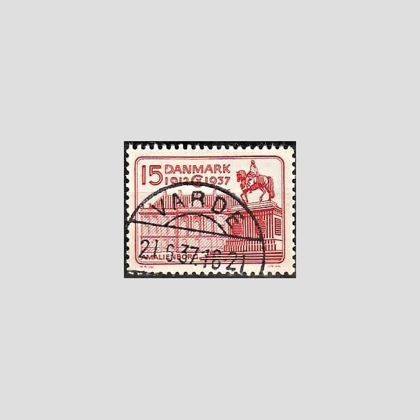 FRIMRKER DANMARK | 1937 - AFA 241 - Chr. X 25 re jubilum 15 re rd - Lux Stemplet Varde