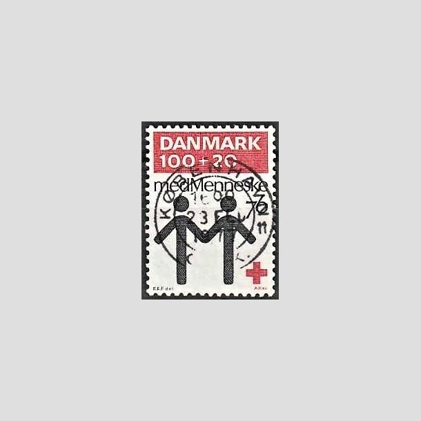 FRIMRKER DANMARK | 1976 - AFA 611 - Dansk Rde Kors 100 r. - 100 + 20 re rd/sort - Lux Stemplet Kbenhavn