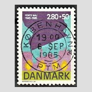 FRIMRKER DANMARK | 1985 - AFA 831 - 40-ret for befrielsen - 2,80 + 50 re Kr. flerfarvet - Pragt Stemplet