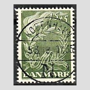 FRIMRKER DANMARK | 1947 - AFA 299 - Modstandsbevgelsen - 15 + 5 re grn - Pragt Stemplet Kbenhavn